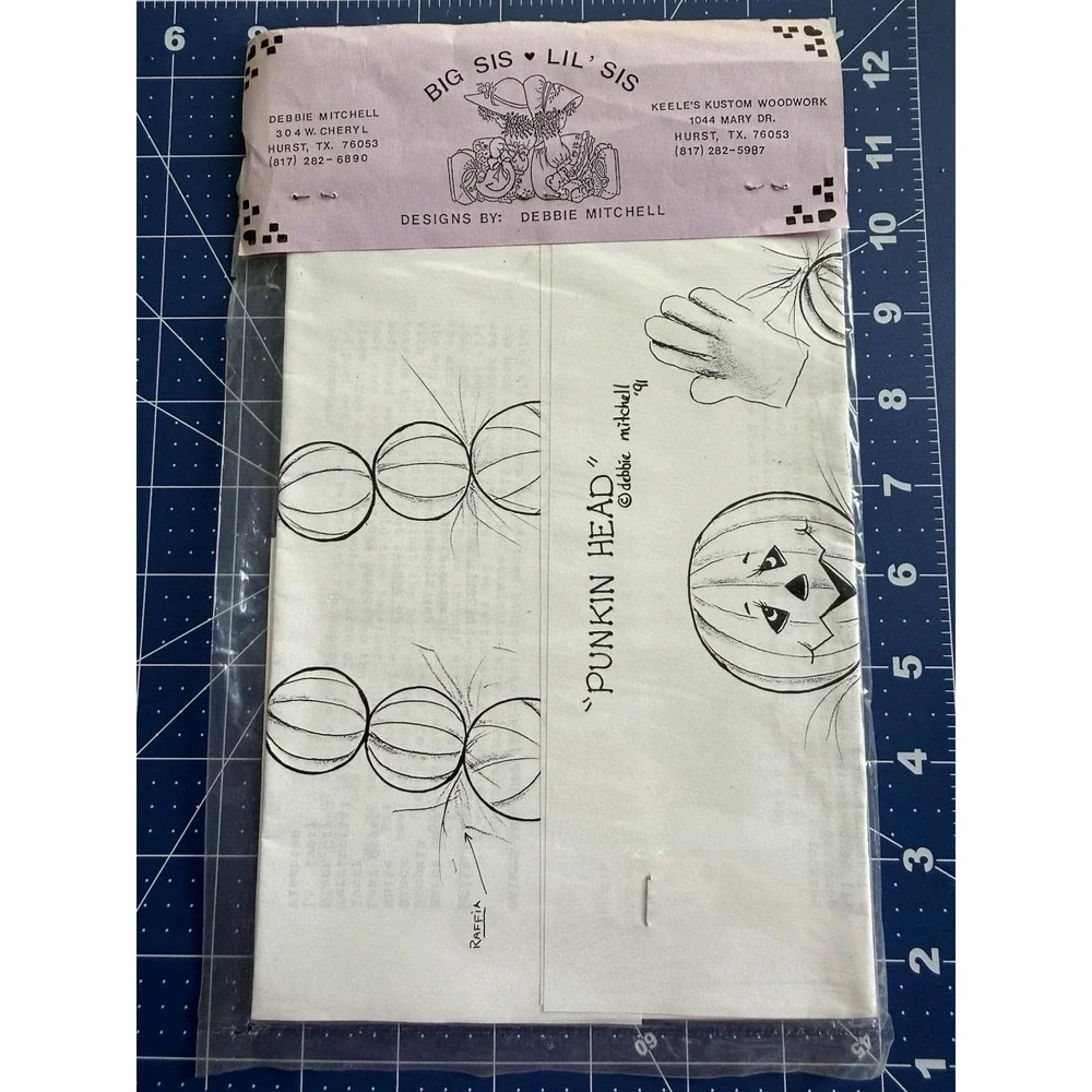 Big Sis Lil' Sis Tole Pattern Packet: 'PUNKIN HEAD' Debbie Mitchell‎ VTG 1991